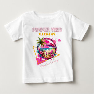 Summer Vibes, rosa Leopard Design für Beach Days Baby T-shirt