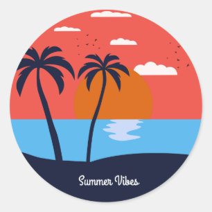 Summer Vibes Runder Aufkleber