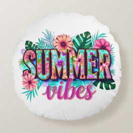 Summer Vibes Rundes Kissen