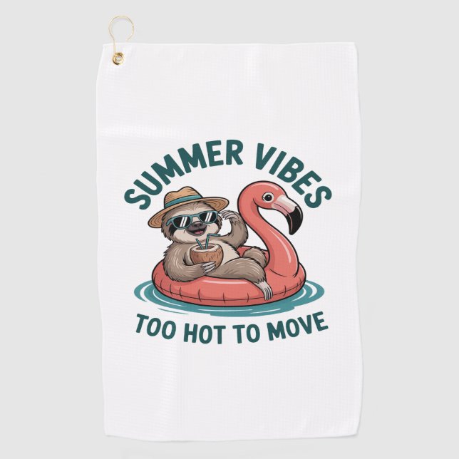 Summer Vibes Sloth Funny Lazy Float Golfhandtuch (Vorderseite)