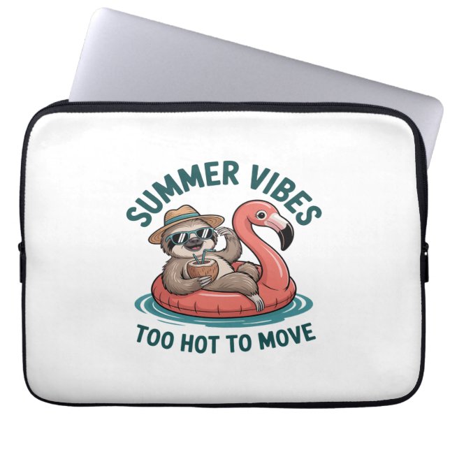 Summer Vibes Sloth Funny Lazy Float Laptopschutzhülle (Vorderseite)
