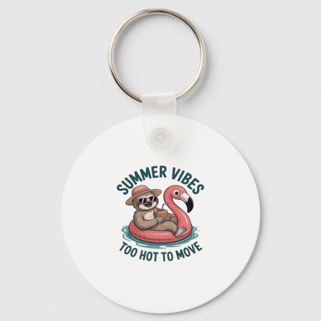 Summer Vibes Sloth Funny Lazy Float Schlüsselanhänger (Vorderseite)