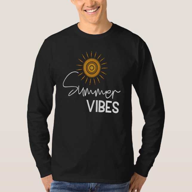 Summer Vibes Sun Illustration Sommerurlaub Sommer  T-Shirt (Vorderseite)
