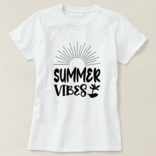 Summer Vibes Sun und Palm Tree Trendy T - Shirt