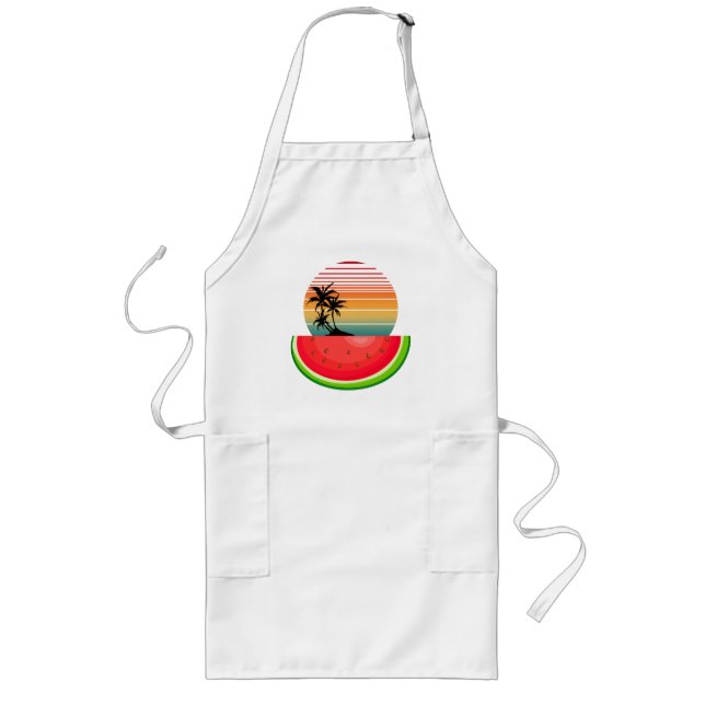 Summer Vibes Sunset Watermelon Lange Schürze (Vorne)