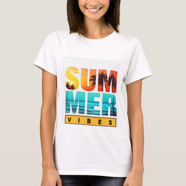 Summer Vibes T - Shirt Design - Hell, Spaß (Vorderseite)