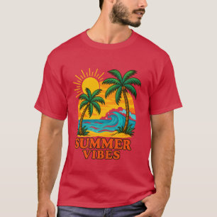 Summer Vibes T - Shirt für Sonne, Wind und Strand 