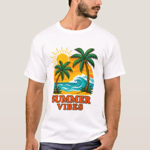 Summer Vibes T - Shirt für Sonne, Wind und Strand 