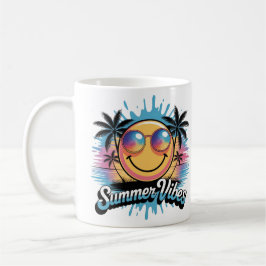 Summer Vibes Tasse Neon Smiley, farbenfrohe Gestal