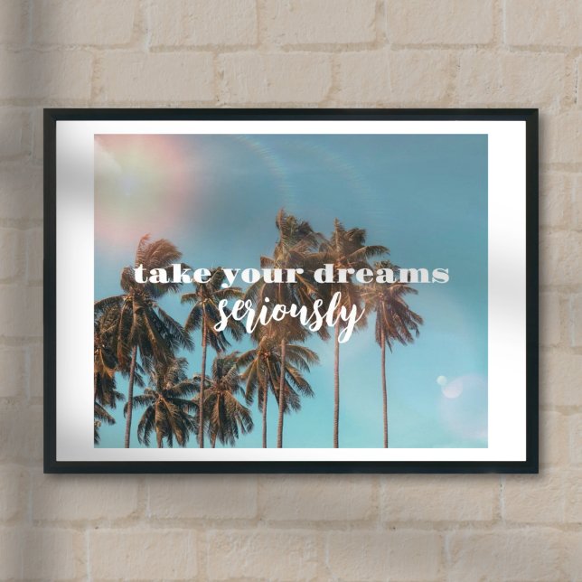 Summer vibes Träume Strand Zitat Palmen Poster (Von Creator hochgeladen)