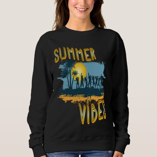 Summer Vibes Tropical Beach Party Summer Sweatshirt (Vorderseite)