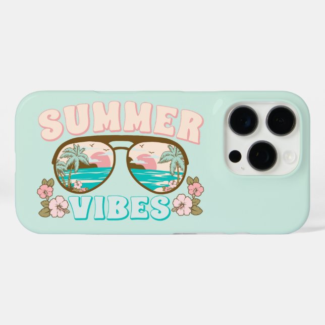 Summer Vibes Tropical Beach Sonnenbrille Case-Mate iPhone Hülle (Rückseite (Horizontal))