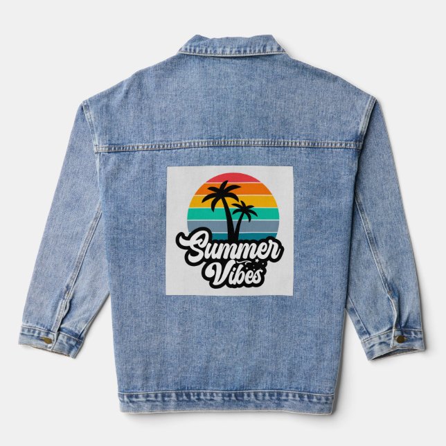 Summer Vibes Tropical Lake Scene-32922 Jeansjacke (Rückseite)