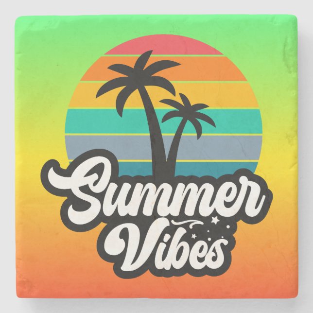 Summer Vibes Tropical Lake Scene-32922 Steinuntersetzer (Vorderseite)