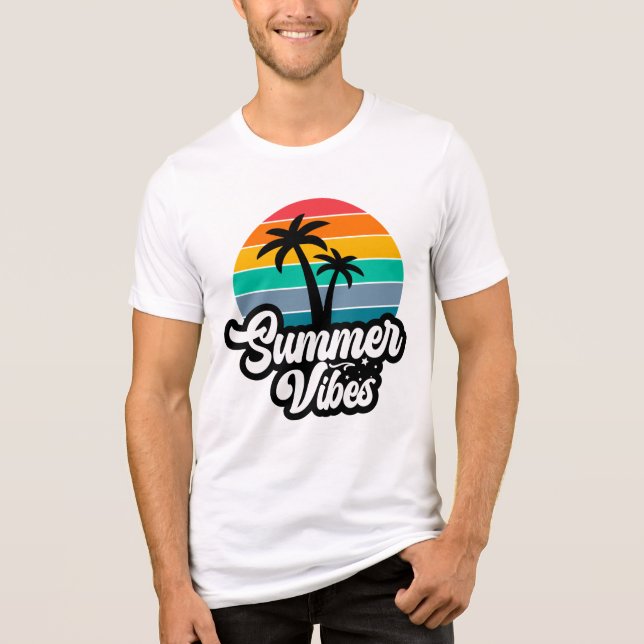 Summer Vibes Tropical Lake Scene-32922 Tri-Blend Shirt (Vorderseite)