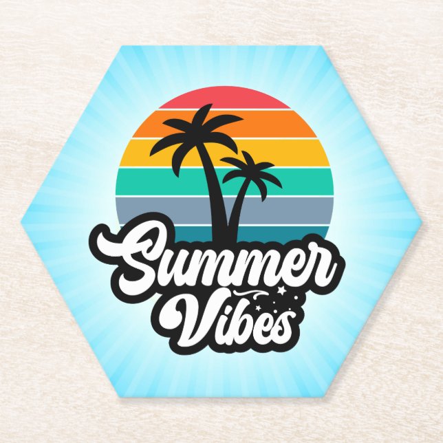Summer Vibes Tropical Lake Scene-32922 Untersetzer (Vorderseite)