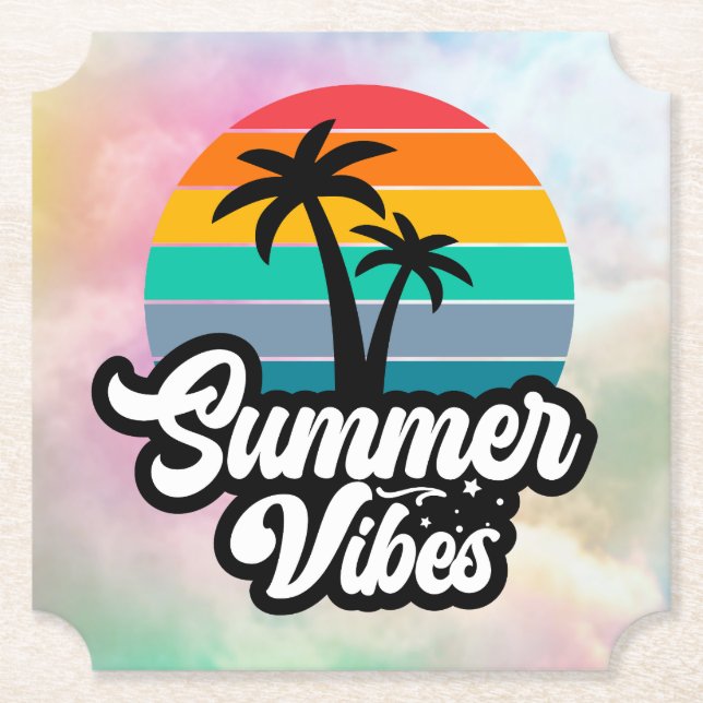 Summer Vibes Tropical Lake Scene-32922 Untersetzer (Vorderseite)