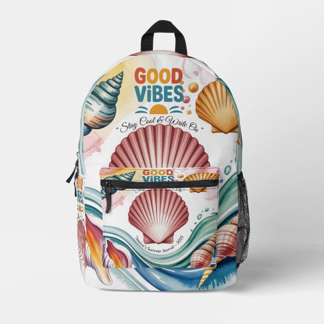 Summer Vibes Tropical Notebook Bedruckter Rucksack (Vorderseite)