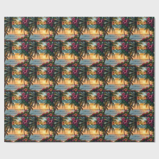 Summer Vibes Tropical Notebook Geschenkpapier (Flach)