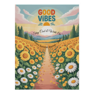 Summer Vibes Tropical Notebook Poster