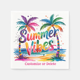 Summer Vibes Tropical Palm Tree Ozean Personalisie Serviette