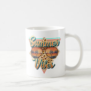 Summer Vibes   Vintage Sonnenbrille   Beach Sunset Kaffeetasse