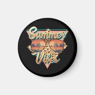 Summer Vibes Vintage Sonnenbrille Beach Sunset Magnet