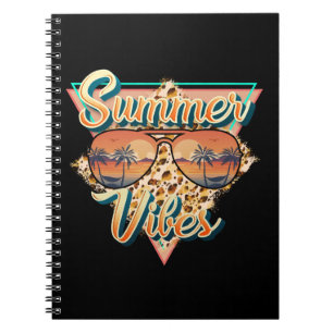 Summer Vibes   Vintage Sonnenbrille   Beach Sunset Notizblock