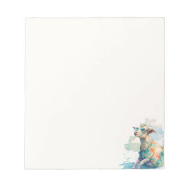 Summer Vibes Wasserfarbenziege und Sonnenbrille - Notizblock