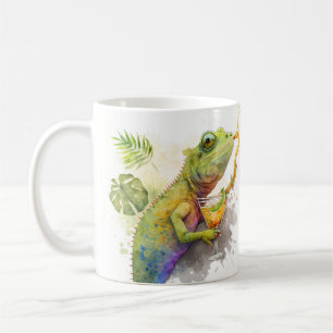 Summer Vibes Watercolor Chameleon Cocktail - Kaffeetasse