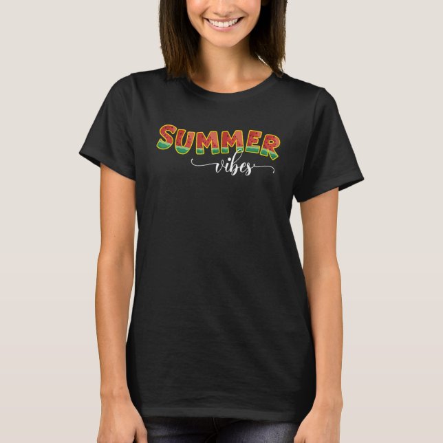Summer Vibes Watermelon Beach Vacations T-Shirt (Vorderseite)