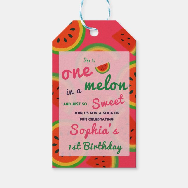 Summer Vibes Watermelon Party Geschenkanhänger (Vorderseite)
