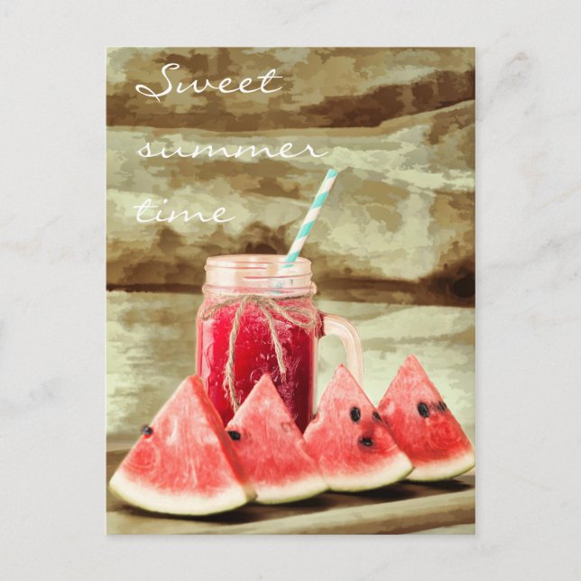 Summer Vibes Watermelon Postcard Postkarte (Vorderseite)