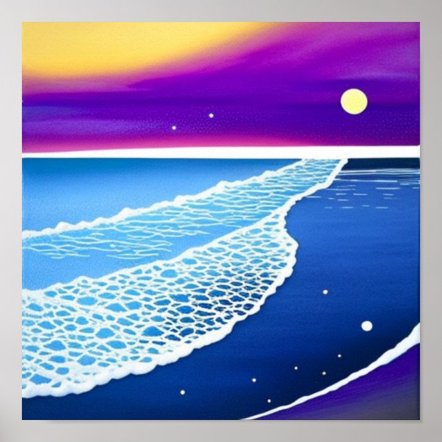 Summer Violet Ocean Poster (Vorne)