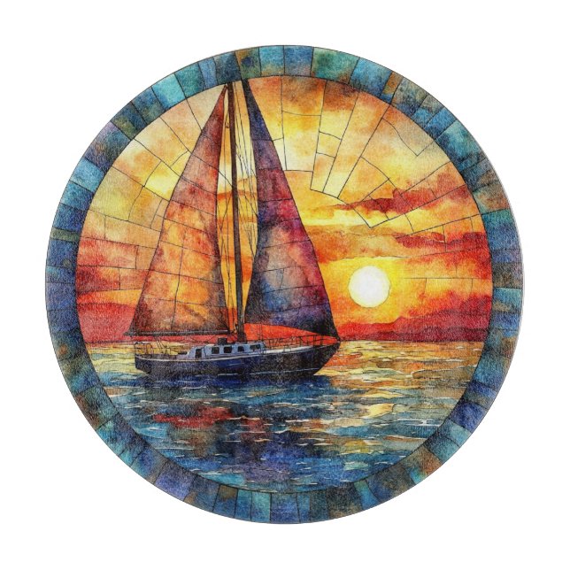 Summer Wassercolor Art Cutting Board Schneidebrett (Vorderseite)