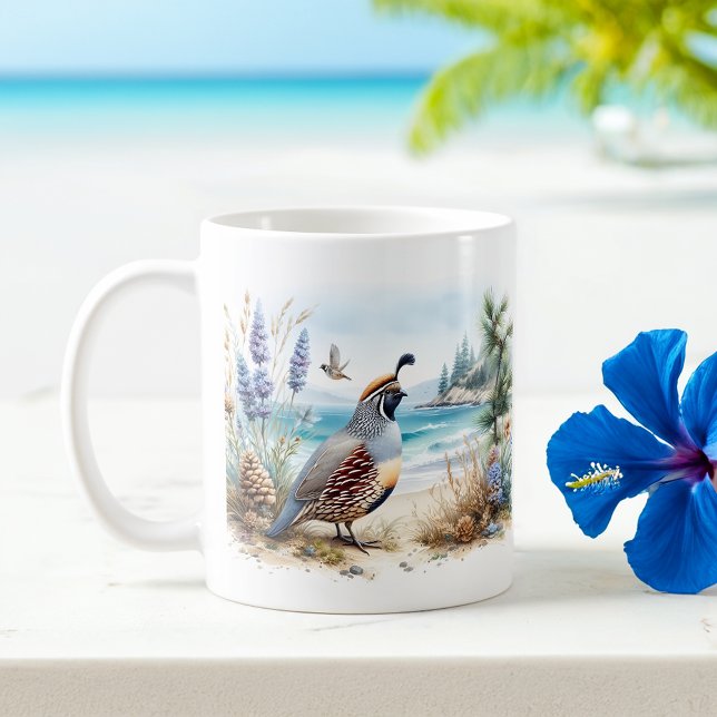 Summer Watercolor California Quai Kaffeetasse (Von Creator hochgeladen)