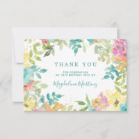 Summer Watercolor Floral 18. Geburtstag