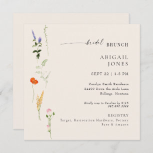 Summer Watercolor Floral Bridal Brunch Einladung