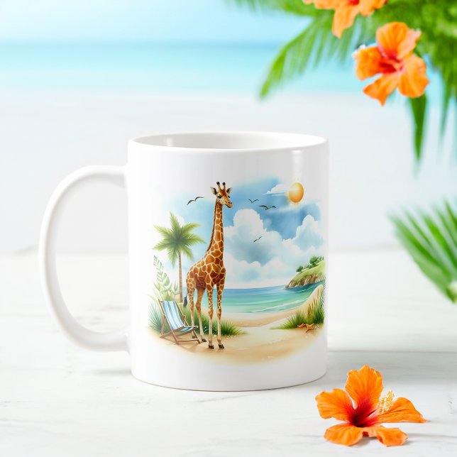 Summer Watercolor Frog am Strand Kaffeetasse (Von Creator hochgeladen)