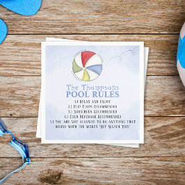 Summer Watercolor Pool Party Custom Serviette