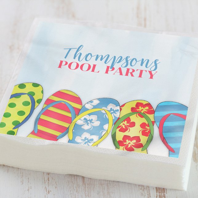 Summer Watercolor Pool Party Custom Serviette (Von Creator hochgeladen)