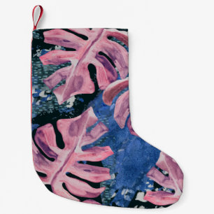 Summer Watercolor Tropical Grunge Pattern Kleiner Weihnachtsstrumpf