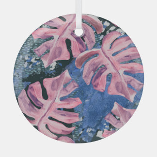 Summer Watercolor Tropical Grunge Pattern Ornament Aus Glas