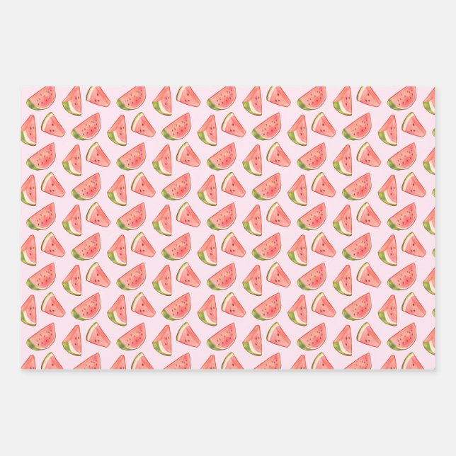 Summer Watercolor Watermelon Geschenkpapier Set (Vorderseite)