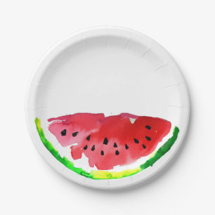Summer Watercolor Watermelon Pappteller