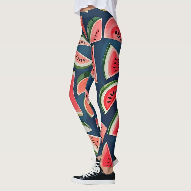 Summer Watercolor Watermelon Slices Patten Leggings (Links)