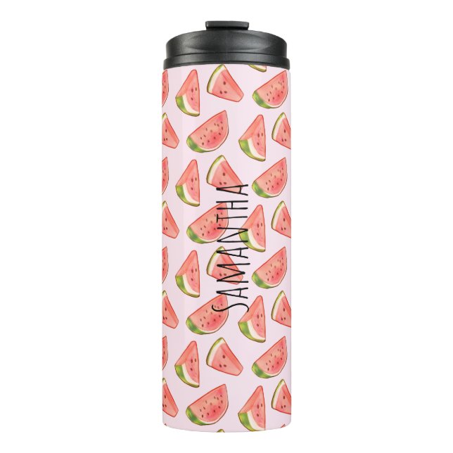 Summer Watercolor Watermelon Thermosbecher (Vorderseite)