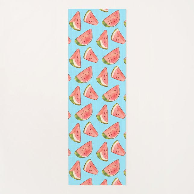 Summer Watercolor Watermelon Yogamatte (Vorderseite)