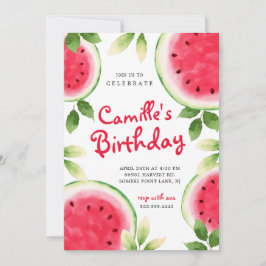 Summer Watermelon Birthday Einladung