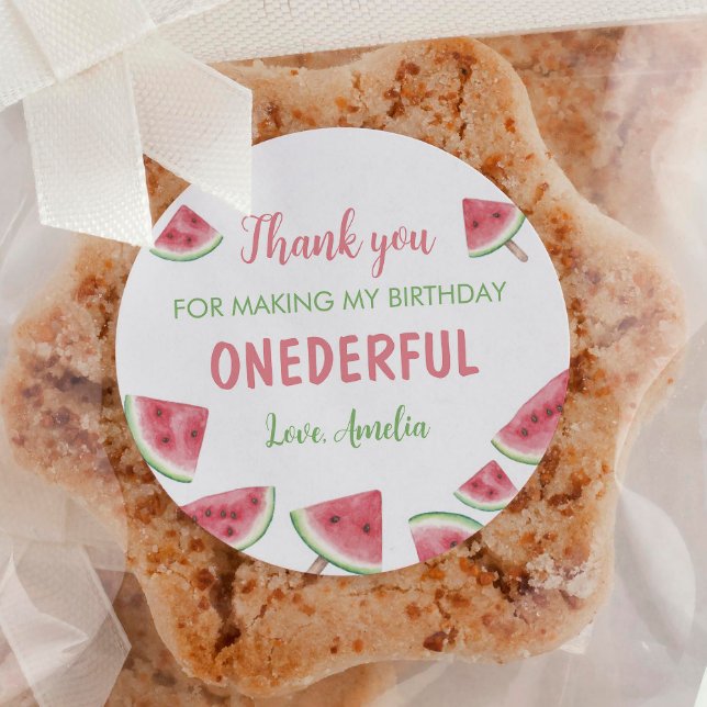 Summer Watermelon Birthday Runder Aufkleber (Von Creator hochgeladen)